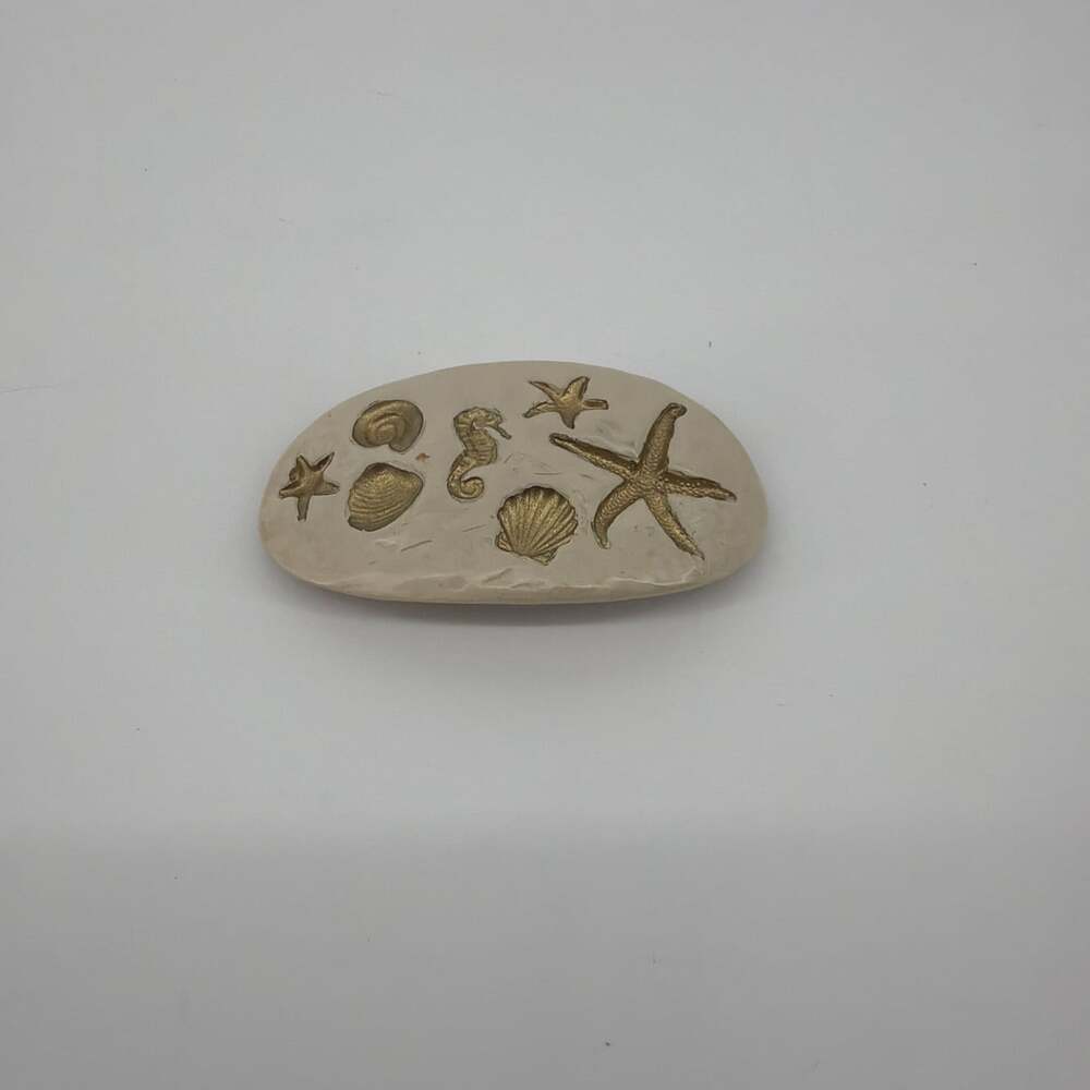 VTG Coastal Hair Accessories Barrettes Clips Starfish Sea Shells Gold Coastal